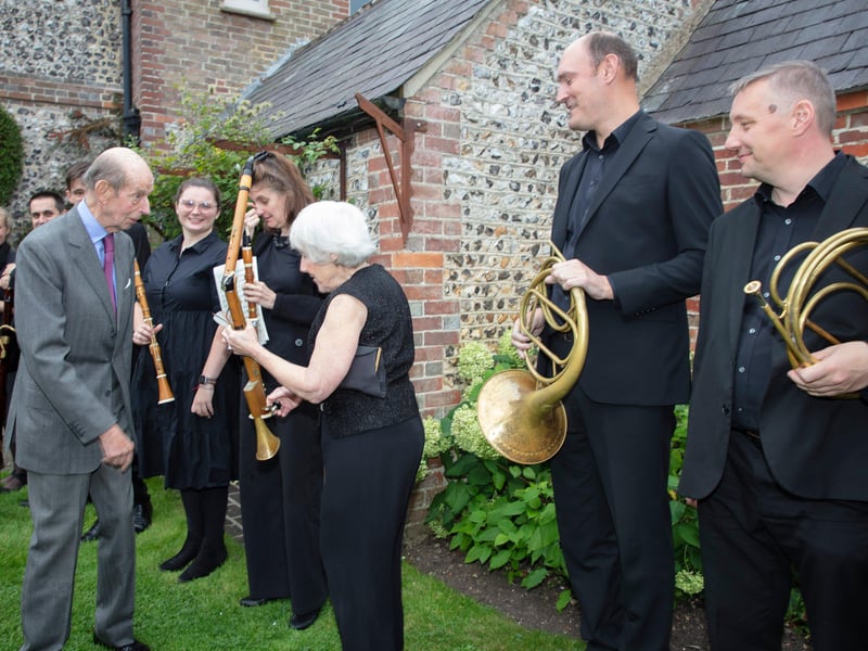 The Duke meets members of the orchestra. Pictures: Graham Franks Photography