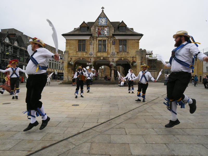 The Peterborough Morris Meeting of the Morris Ring at Cathedral Square. EMN-210925-221327009