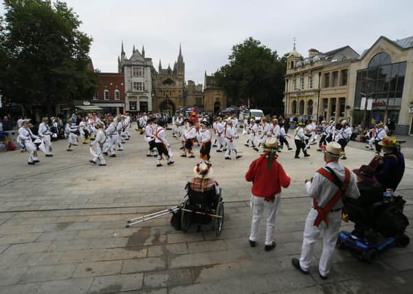 The Peterborough Morris Meeting of the Morris Ring at Cathedral Square. EMN-210925-221315009