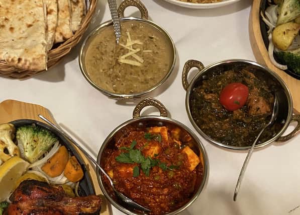 Dal makhani, lamb saag and matar paneer curry from Dolma Kitchen, Eastbourne SUS-210929-092649001