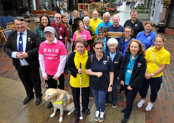 Visual Impairment Awareness Event at  Warwick Street, Worthing. Pic S Robards