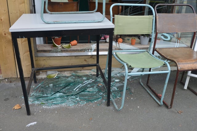 Earls Mercantile in Sidley has had its main shop window smashed. SUS-210930-125952001