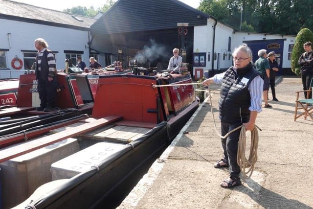 New Narrow Boat Trust volunteer Trish Staberton – already looking the part of a tough working boatwoman. Picture: Joe Bailey