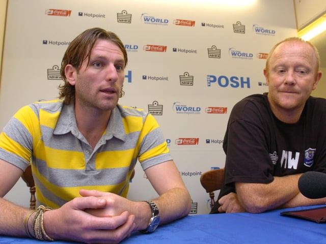 Not be confused with a far superior Northern Irish international striker who joined Posh called Jimmy Quinn, this Mark Wright (pictured with the player) signing was classy enough to win 50 caps for his country and played in a famous World Cup qualfying win over England in 2005 while a Posh player. Quinn was a quality player, but he never really found his feet at Posh for whom he scored just 7 goals in 26 appearances (3 as a sub). He went on to join Northampton, but managed just one goal for them. Quinn admitted he didn't enjoy the hurly-burly of the lower divisions.