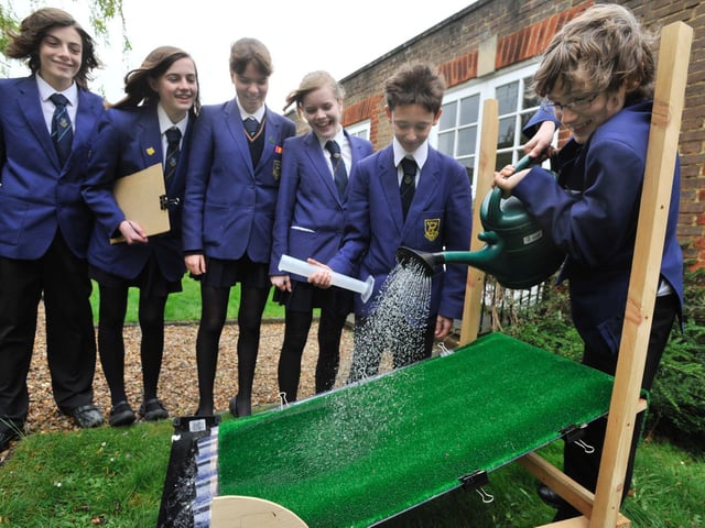In 2011, Year 9 pupils at the won a science competition regarding water efficiency. Pictured are, from left, Ethan Mills 13, Eliza Dickinson 14, Sophie Kinley 14, Eve Murrell 13, Charlie Mayhew 13, and Freddy Atkins 13.