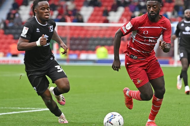 One of Dons' only positive performers in the first half, Kioso dragged his team into it with his strike and then goal, and could have had a second later on too.