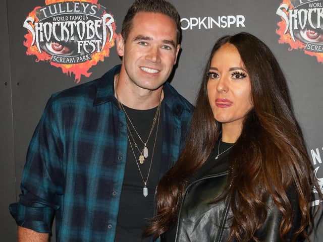 CRAWLEY, ENGLAND - OCTOBER 01: Kieran Hayler and Michelle Penticost attend Shocktoberfest 2021 at Tulleys Farm on October 01, 2021 in Crawley, England. (Photo by Tristan Fewings/Getty Images) SUS-210310-193540001