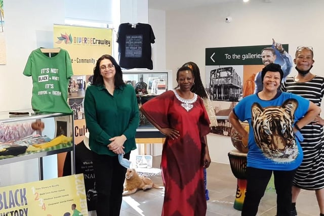 DIVERSECrawley Committee members setting up Museum Exhibition 2021
