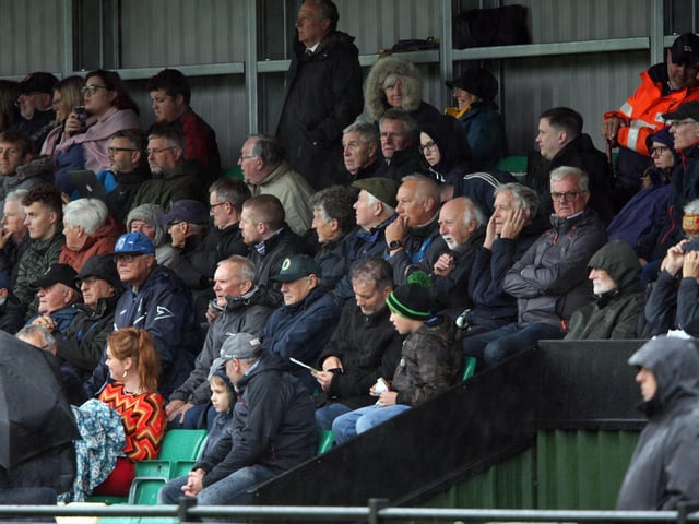 Action from Horsham v Eastbourne Borough in the FA Cup third qualifying round