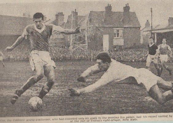 Hails, like Ray Smith, was a star of the Posh team that won the 1960-61 Fourth Division title, and, like Smith, he was discarded by manager Jimmy Hagan in 1962 so joined Cobblers in time to help them win the 1962-63 Third Division title! Winger Hails scored 53 goals in 107 Football League appearances for Posh including 21 in the title campaign. Hails also scored 81 goals in 211 Midland League appearances for Posh. Hails left Cobblers for Luton in 1964 and went on to become Posh physio and caretaker-manager at London Road for 13 games in the 1978-79 season.