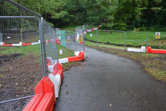 Improvement works to Buckshole reservoir, in Alexandra Park, including a new outlet pipe and spillway. SUS-210410-123551001
