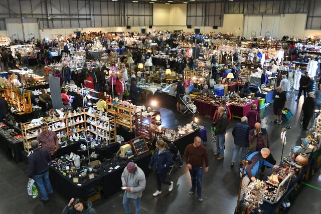 Shoppers and traders at the fair