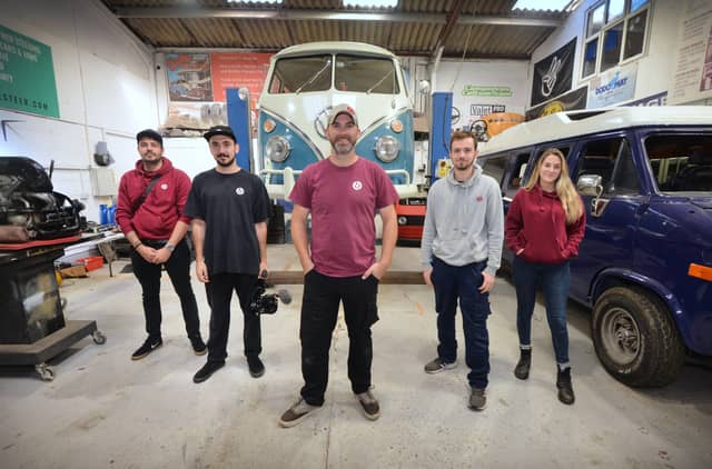 Combe Valley Campers in Hellingly.
L-R: Ryan Laity, Ali Jassim, Leigh Hicks, Dan Barr and Issy Cruikshank. SUS-210510-140021001