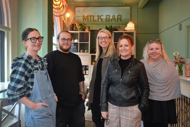 The Nest in Hastings Old Town.
L-R: Tabitha Money, General Manager; Curtis Arnold-Harmer, Shift Leader and Vibe Provider; and Directors Jo Silver, Sally Greig and Laura Clarke. SUS-210410-123815001