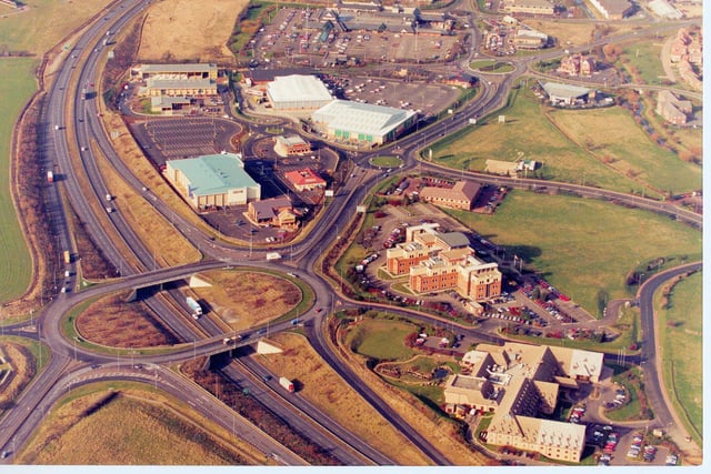The A14 junction with the A509 to Wellingborough - the Odeon Cinema, RCI building and The Park Hotel were built in the land close to the junction