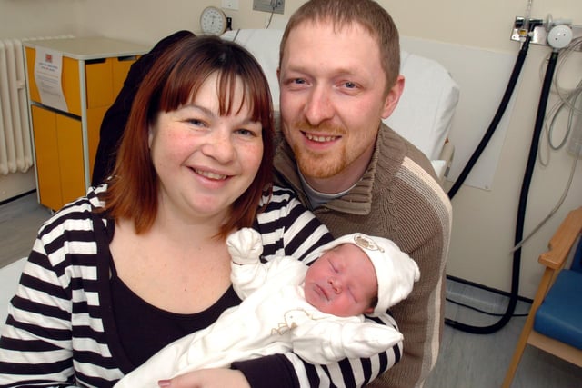 Baby Amy Roberts born in an ambulance on junction 7 of the A14  - with mum Kelly Roberts and dad Scott Roberts of Wellingborough - February 2009