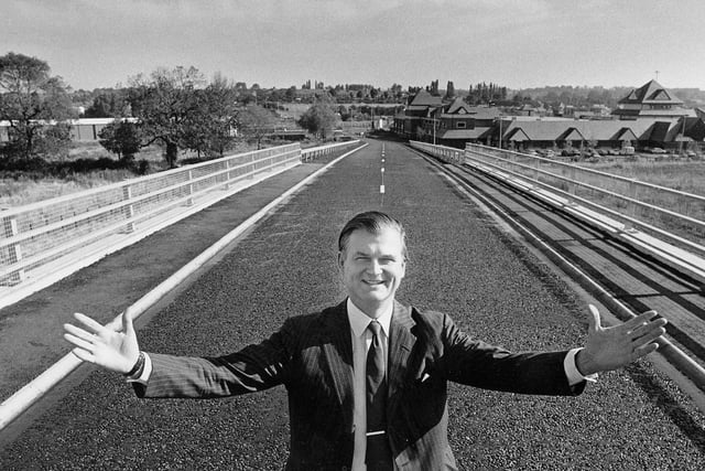 Roger Freeman opens the bridge over the A14 that leads from Kettering to Pytchley