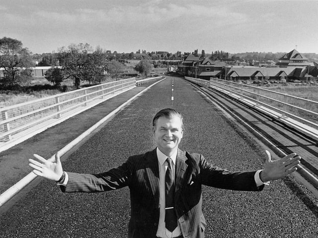 Roger Freeman opens the bridge over the A14 that leads from Kettering to Pytchley