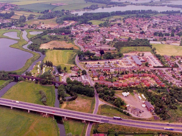 The A14 runs parallel to the old train line