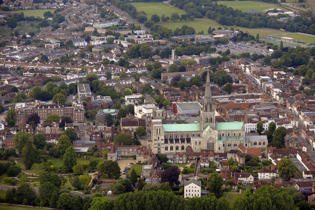 Aerial view of Chichester Cathedral.
 
Picture: Allan Hutchings