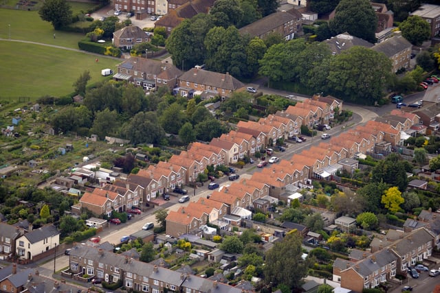 Aerial view of Ormonde Avenue, Chichester.
 
Picture: Allan Hutchings