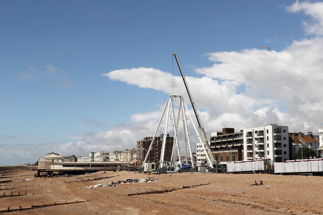 The Worthing Observation Wheel being built in 2020 for its second summer season. Picture by Eddie Mitchell