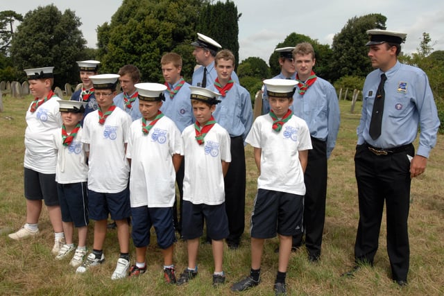 2nd Durrington Sea Scouts at Broadwater Cemetery in August 2008 for a rededication service for the war graves, following restoration and repair. Picture: Malcolm McCluskey W32005H8