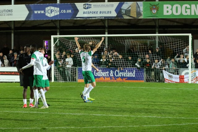 Action from Tuesday night's clash between Bognor Regis Town and Leatherhead