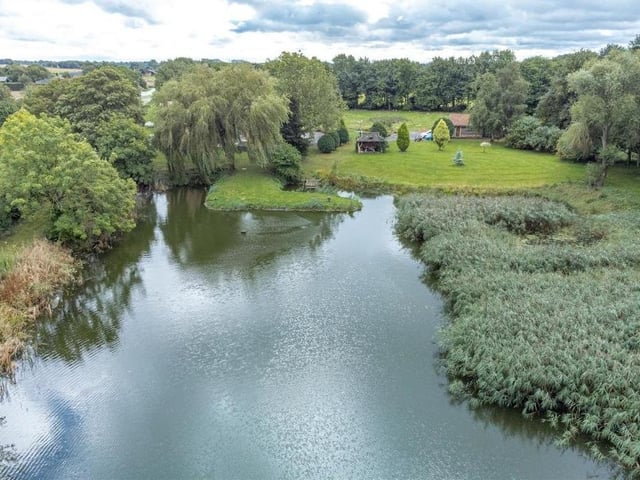 An aerial view of the lake.