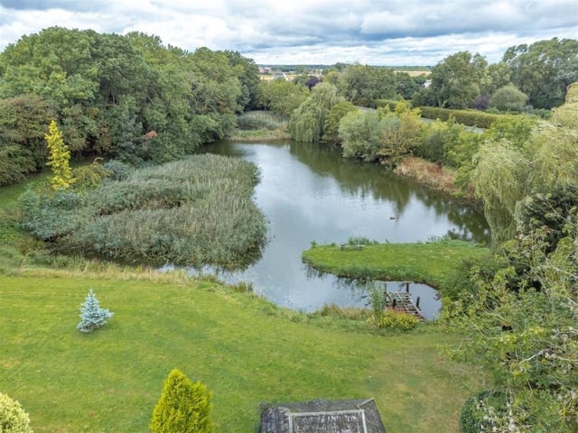An aerial view of the lake.