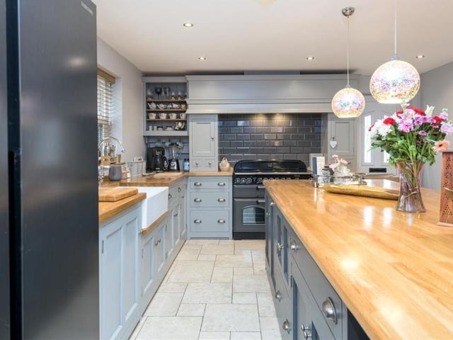 The kitchen area.