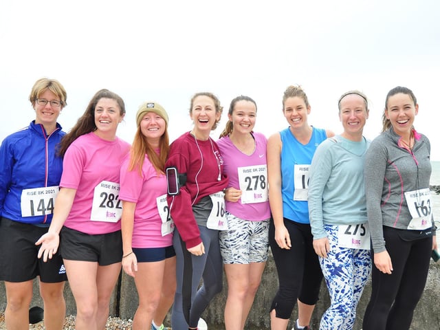 Just some of the 300 runners who took part in the 8k