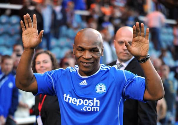 Mike Tyson at a Posh match in 2010.