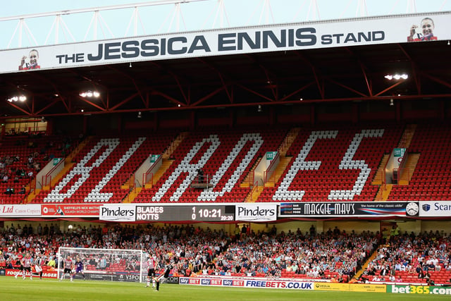 GB Olympic Gold medal winning heptathlete Ennis is so popular at her favourite club a stand at Bramall Lane (pictured) has been named after her. Actor Sean Bean is another famous Blade. He was shockingly executed at the end of series one of Game of Thrones, the most brutal and unpopular axing until Chris Wilder was sacked by United. (Photo by Matthew Lewis/Getty Images).