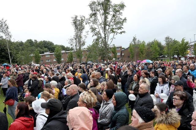 People turned up in their hundreds to pay respect and tributes to Noah.