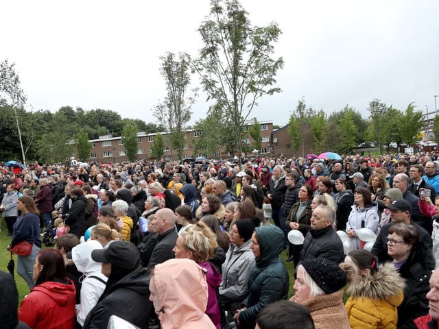 People turned up in their hundreds to pay respect and tributes to Noah.
