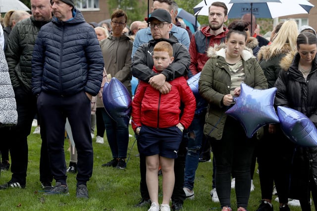 Friends and family gathered to take part in a mark of respect for 14 year-old Noah Donohoe.