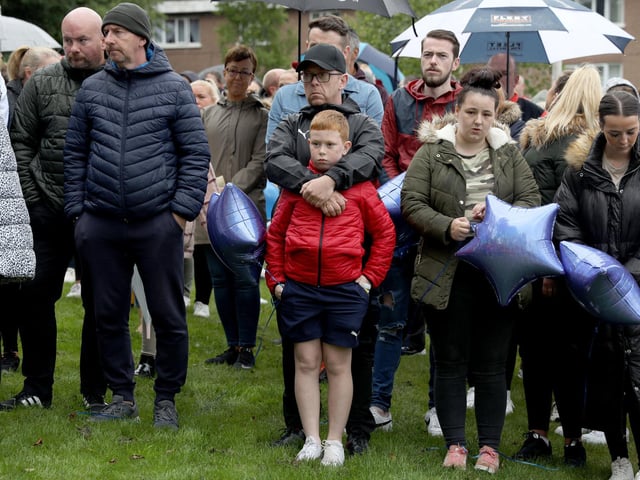 Friends and family gathered to take part in a mark of respect for 14 year-old Noah Donohoe.