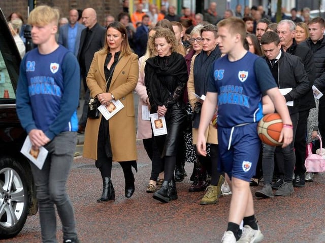 Friends and Noah joined the funeral cortege.