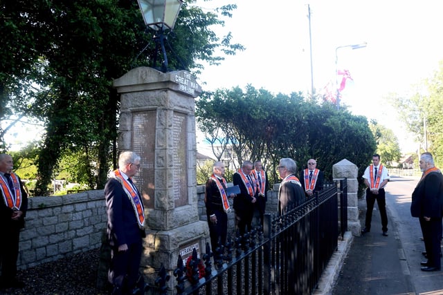 Pictured at the Battle of the Somme commemoration at Stranocum War Memorial organised by Stranocum Lodge
