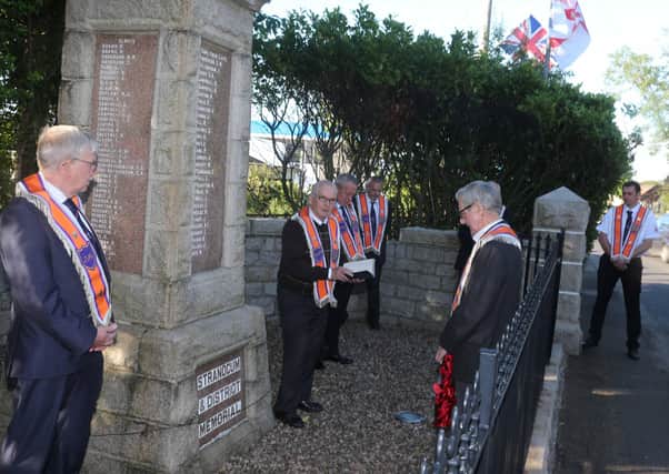 Pictured at the Battle of the Somme commemoration at Stranocum War Memorial organised by Stranocum Lodge