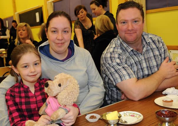 Katie, Michelle and Joe McCoy pictured when they supported the Maghera Youth Connect first project - a cake stall held at St. Lurach's Parish Hall, Maghera last Saturday morning.mm03-161ar.