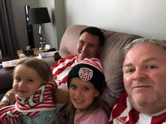 Stephen Edwards (Big Ted) with his son, Aaron and granddaughters Liadh and Eve Keaveney.