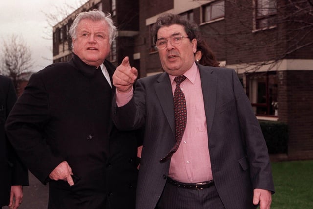 Sanator Edward Kennedy with his good friend John Hume during his visit to the Bogside. January 1998