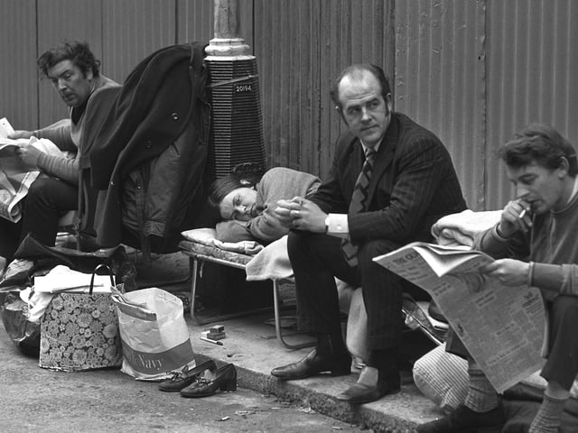 Ulster MPs continuing their hunger strike in Downing Street, left to right: John Hume, Bernadette Devlin, Frank McManus and Austin Currie.