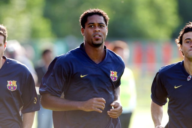 Patrick Kluivert and Luis Enrique pictured in training ahead of the friendly against Derry City at Brandywell.