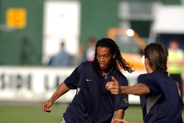 Ronaldinho provides a taste of Brazilian magic during a training session at Brandywell.