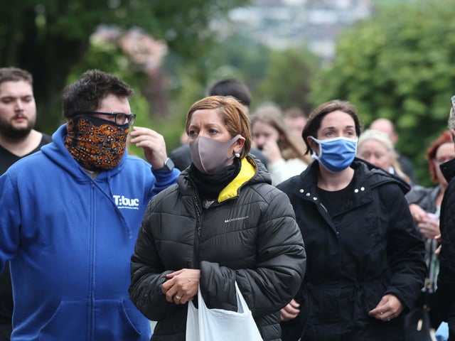 The remains of the late John Hume arriving at St. Eugene's Cathedral