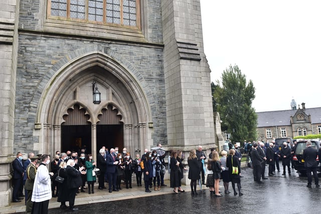 Family and Friends during the Funeral  for John Hume