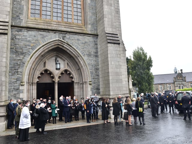 Family and Friends during the Funeral for John Hume
